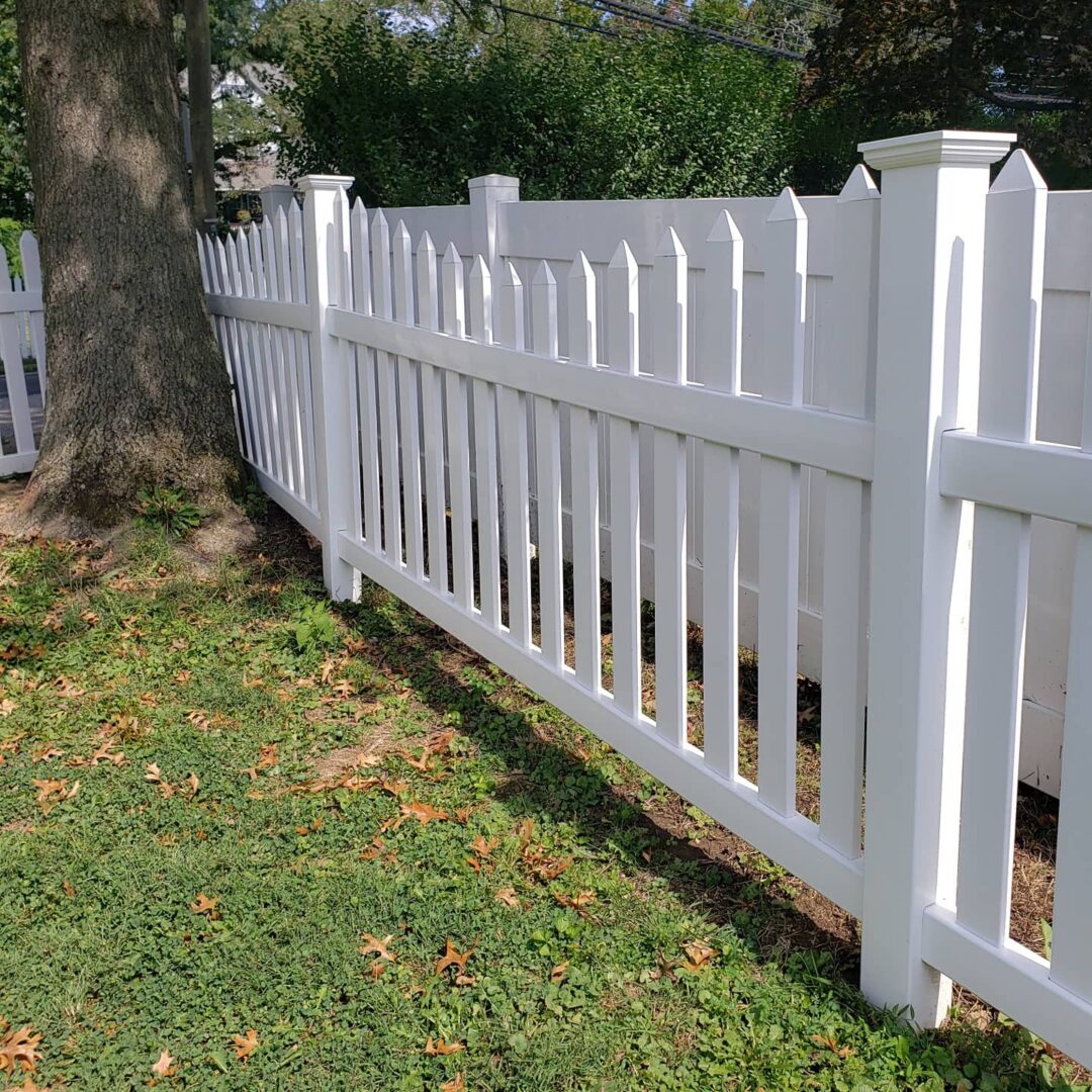 White cleaned fence of a house
