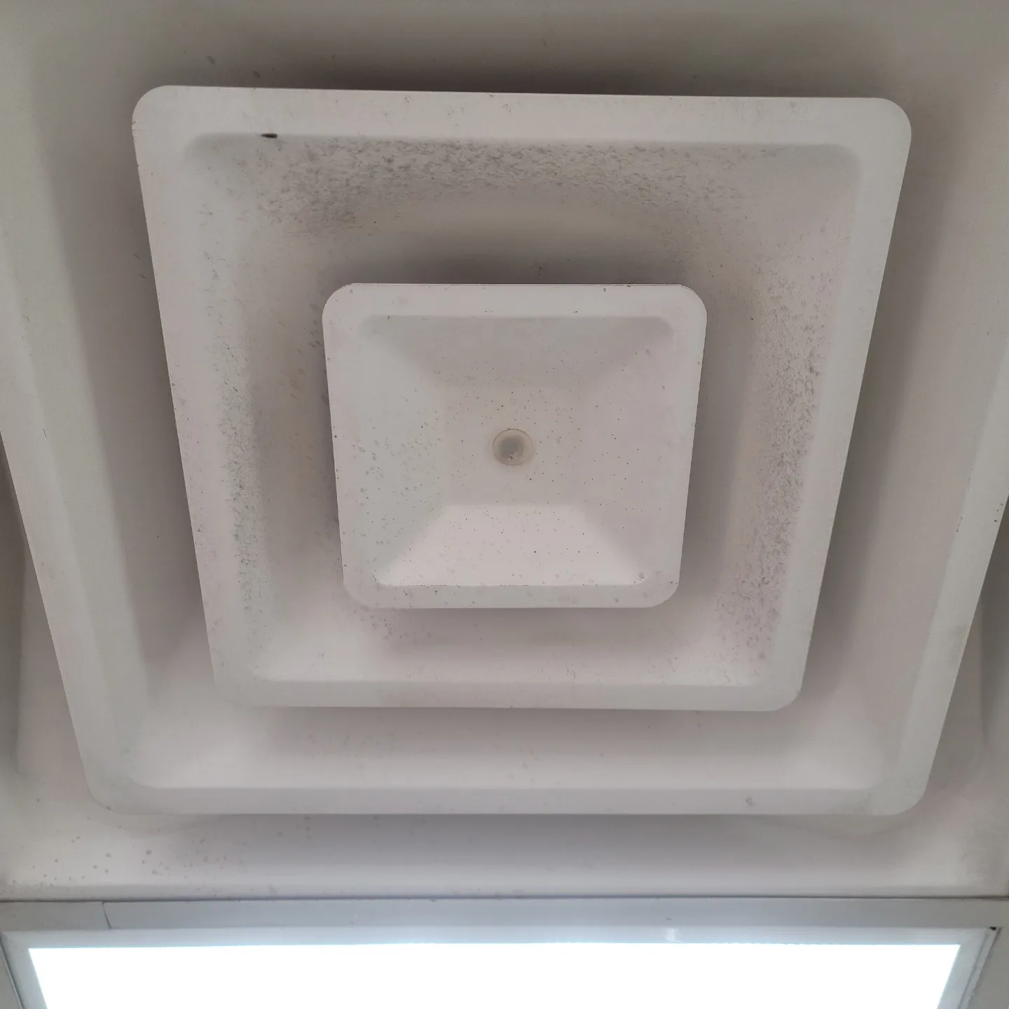 A Dirt Ridden Ceiling in White Color